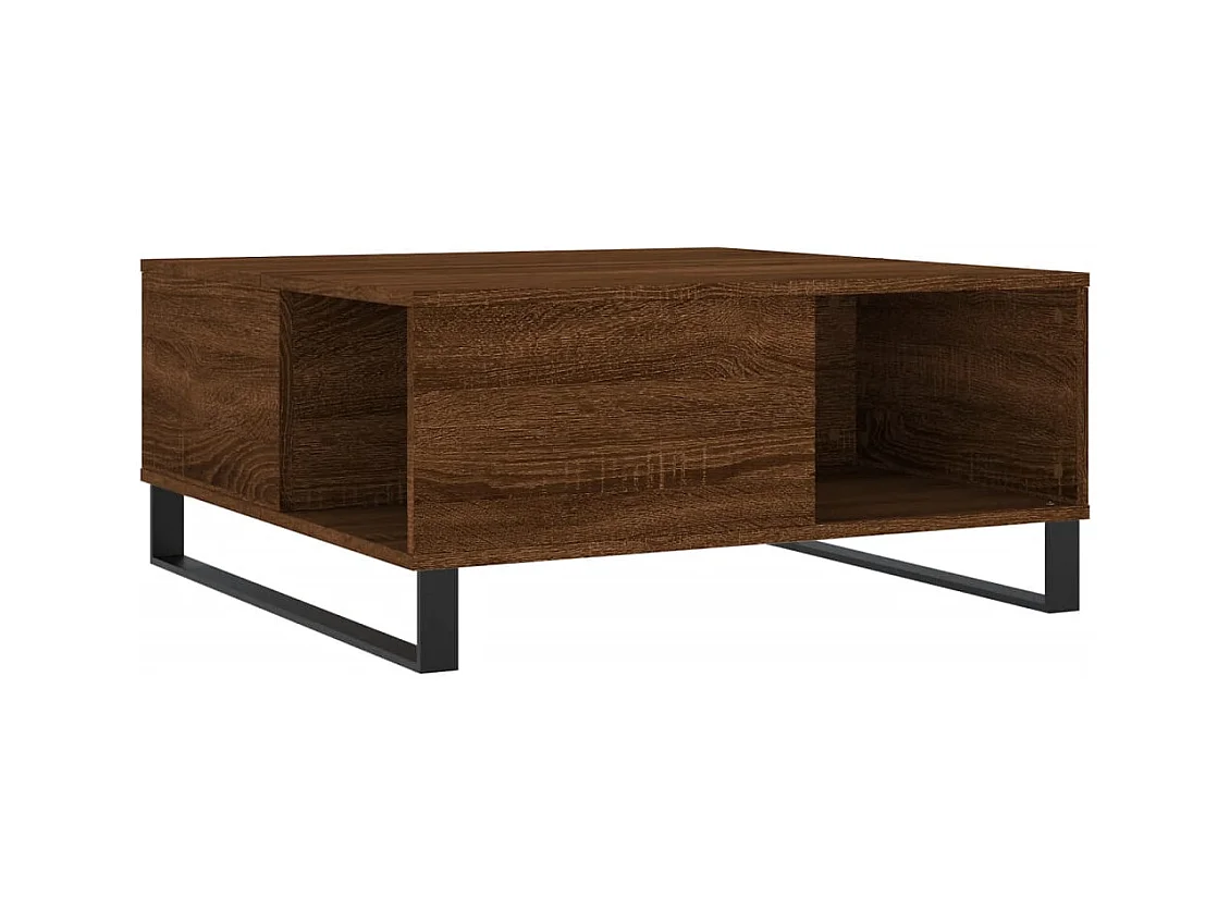 Table basse chêne marron 80x80x36,5 bois d'ingénierie