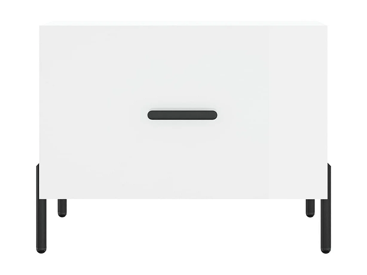 Table basse blanc brillant 50x50x40 bois d'ingénierie