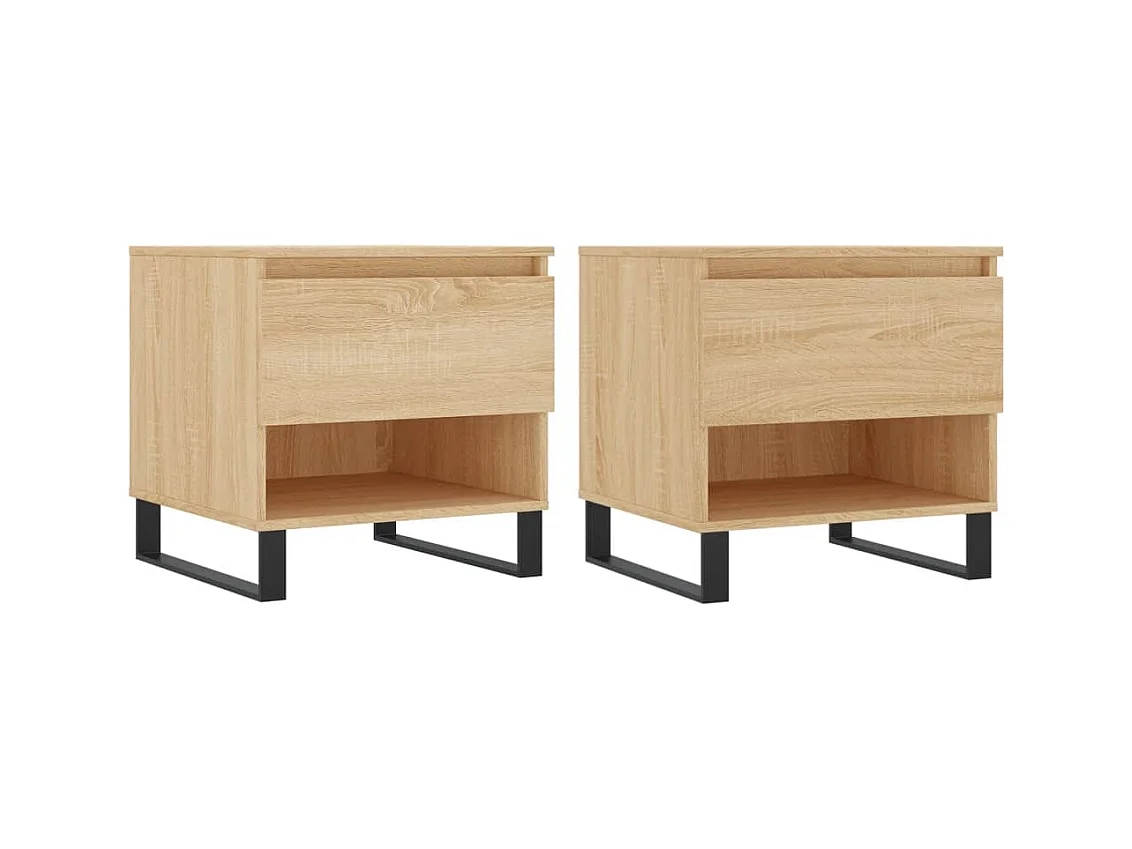 Tables basses 2 pcs chêne sonoma 50x46x50 bois d'ingénierie