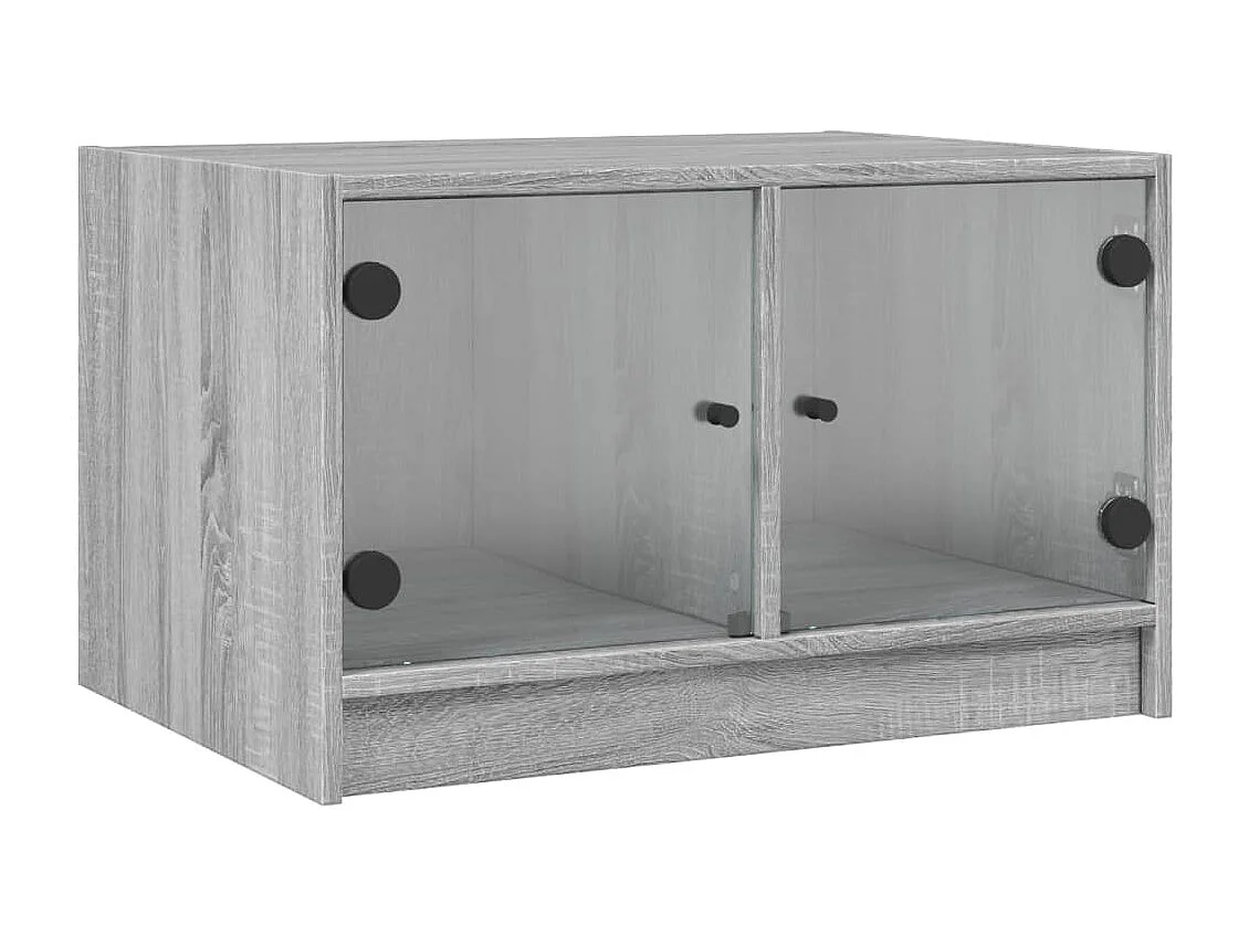Table basse avec portes en verre sonoma gris 68x50x42