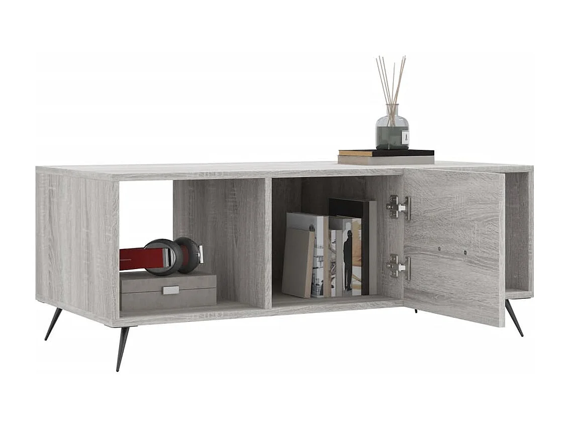 Table basse sonoma gris 102x50x40 bois d'ingénierie