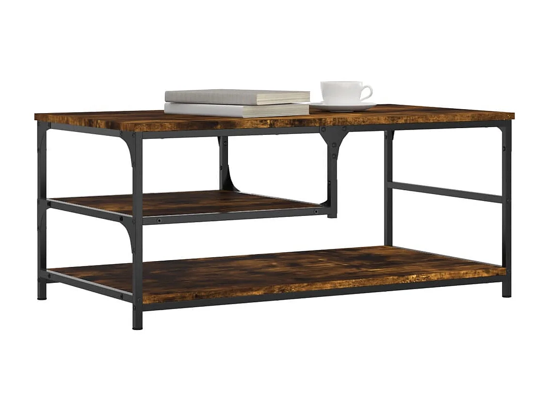 Table basse chêne fumé 90x49x40 bois d'ingénierie