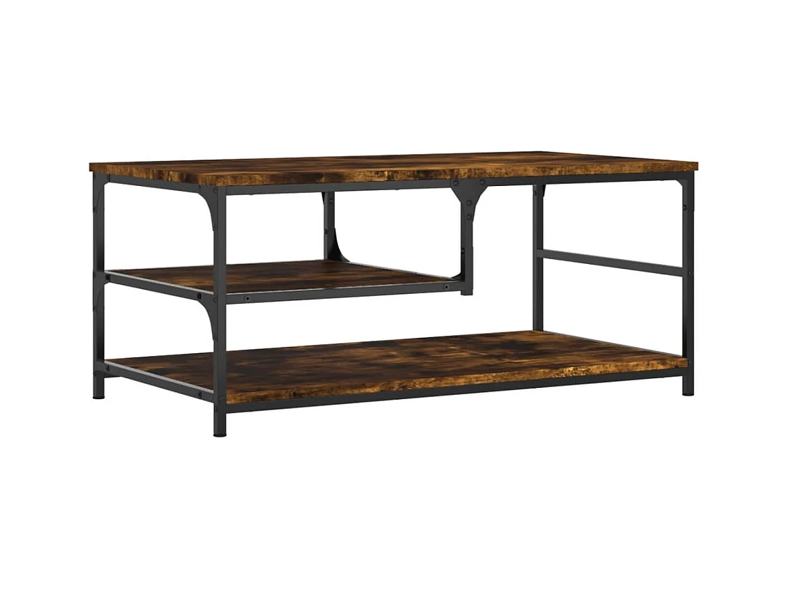 Table basse chêne fumé 90x49x40 bois d'ingénierie