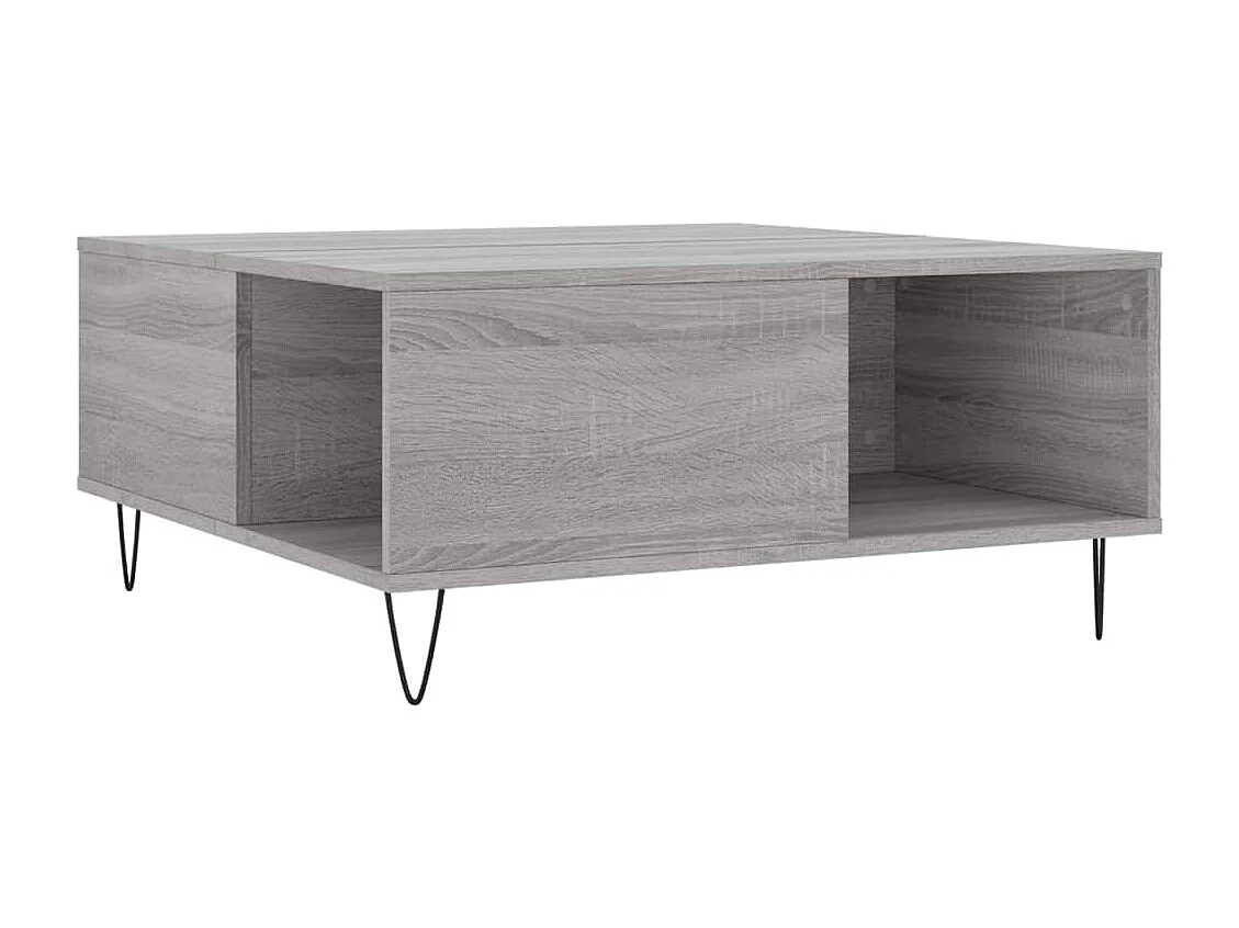 Table basse sonoma gris 80x80x36,5 bois d'ingénierie