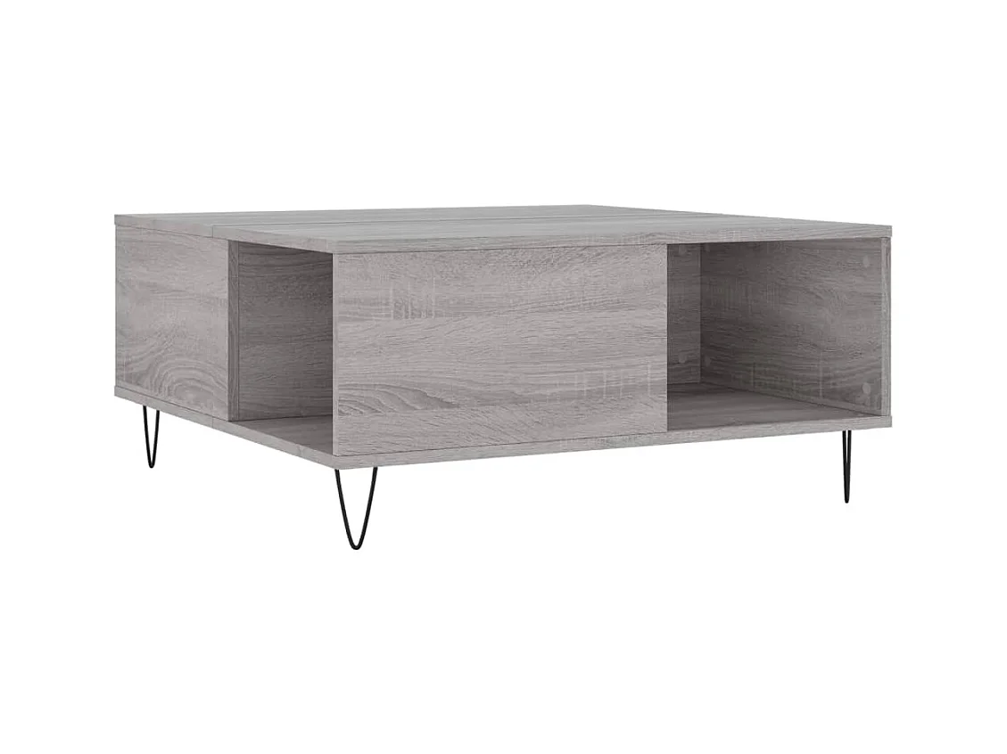 Table basse sonoma gris 80x80x36,5 bois d'ingénierie