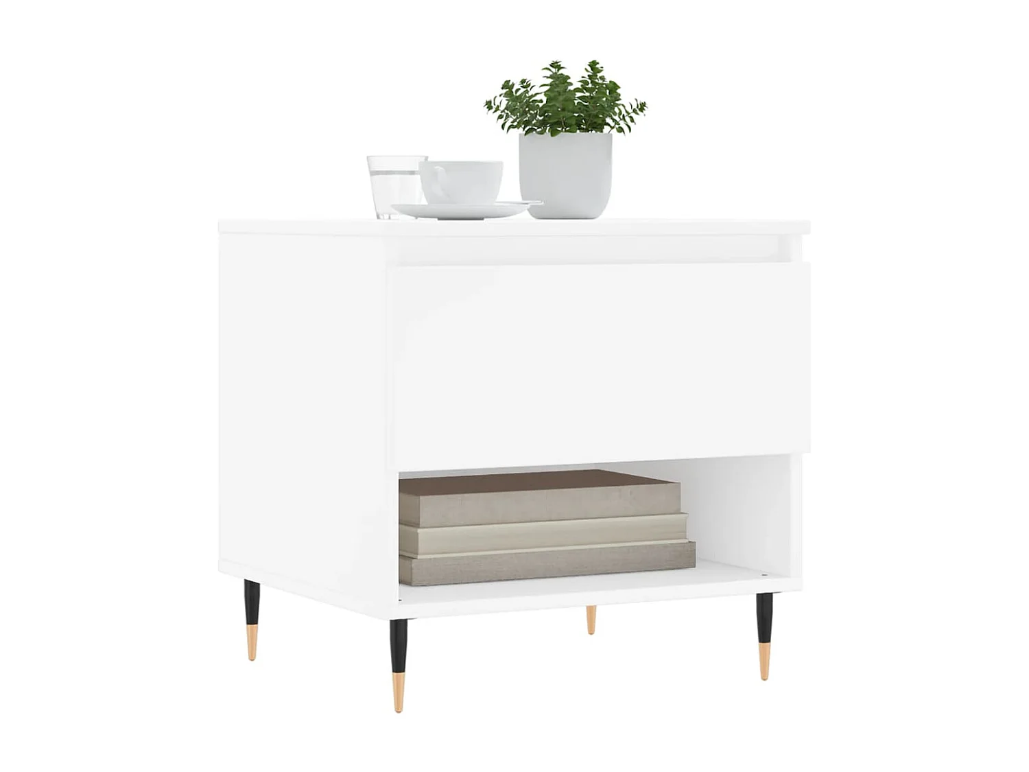 Tables basses 2 pcs blanc 50x46x50 bois d'ingénierie