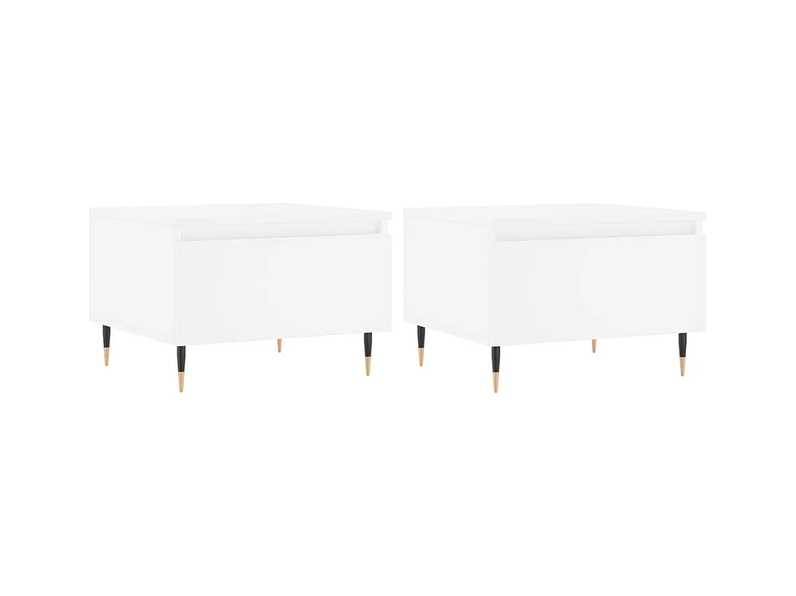 Tables basses 2 pcs blanc 50x46x35 bois d'ingénierie