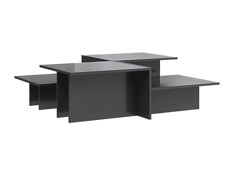 Tables basses 2 pcs gris brillant bois d'ingénierie