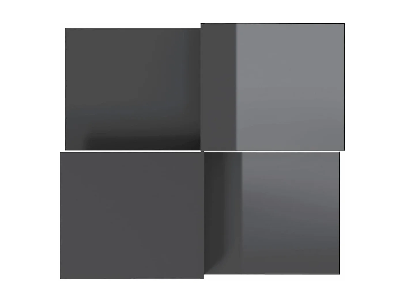 Tables basses 2 pcs gris brillant bois d'ingénierie