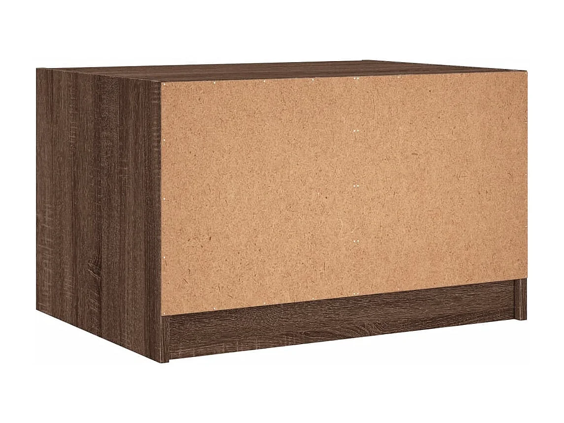 Salontafel met glazen deuren 68x50x42 cm bruin eikenkleur