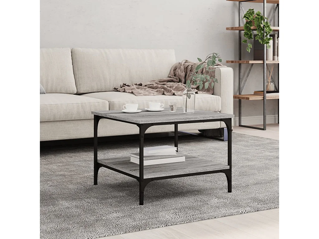 Table basse sonoma gris 55x55x40 bois d'ingénierie
