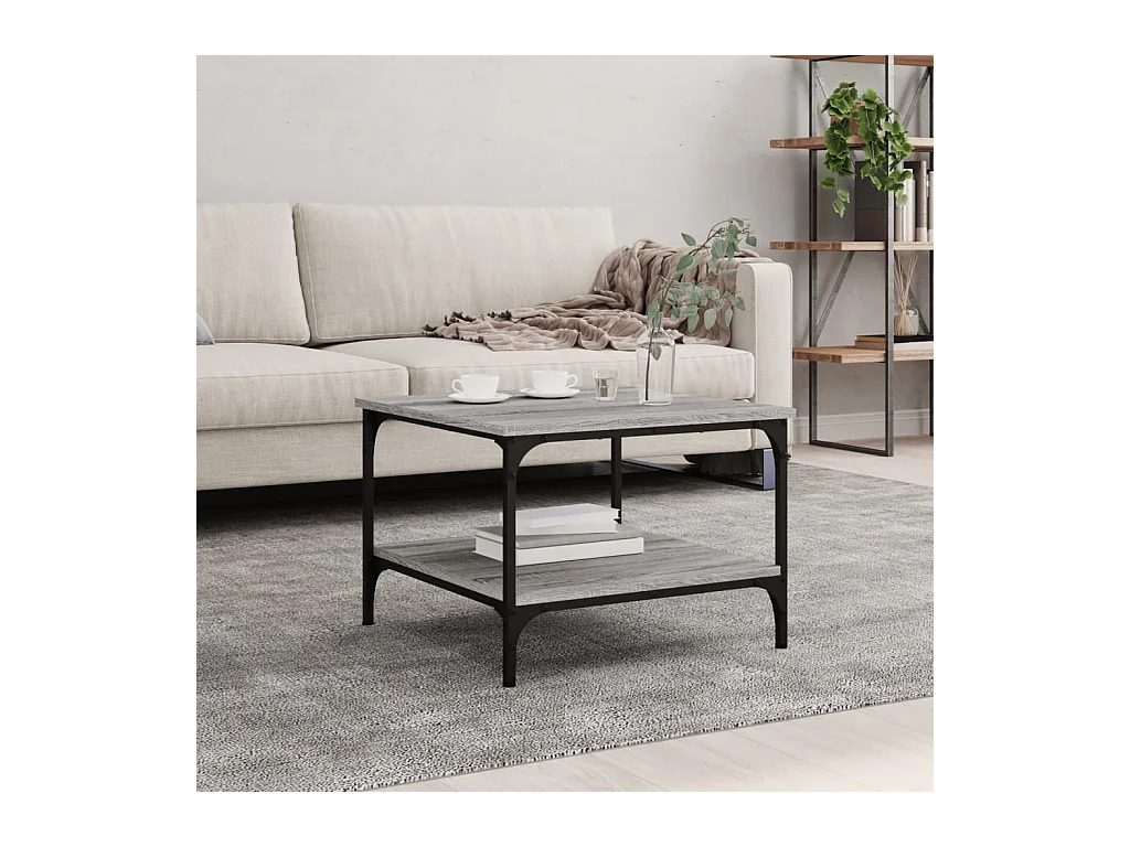 Table basse sonoma gris 55x55x40 bois d'ingénierie