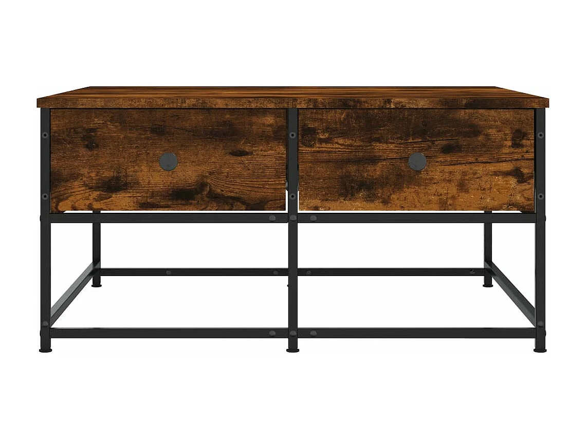 Table basse chêne fumé 80x80x40 bois d'ingénierie