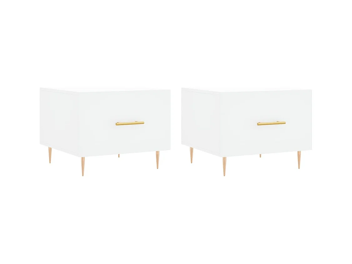 Tables basses 2 pcs blanc 50x50x40 bois d'ingénierie