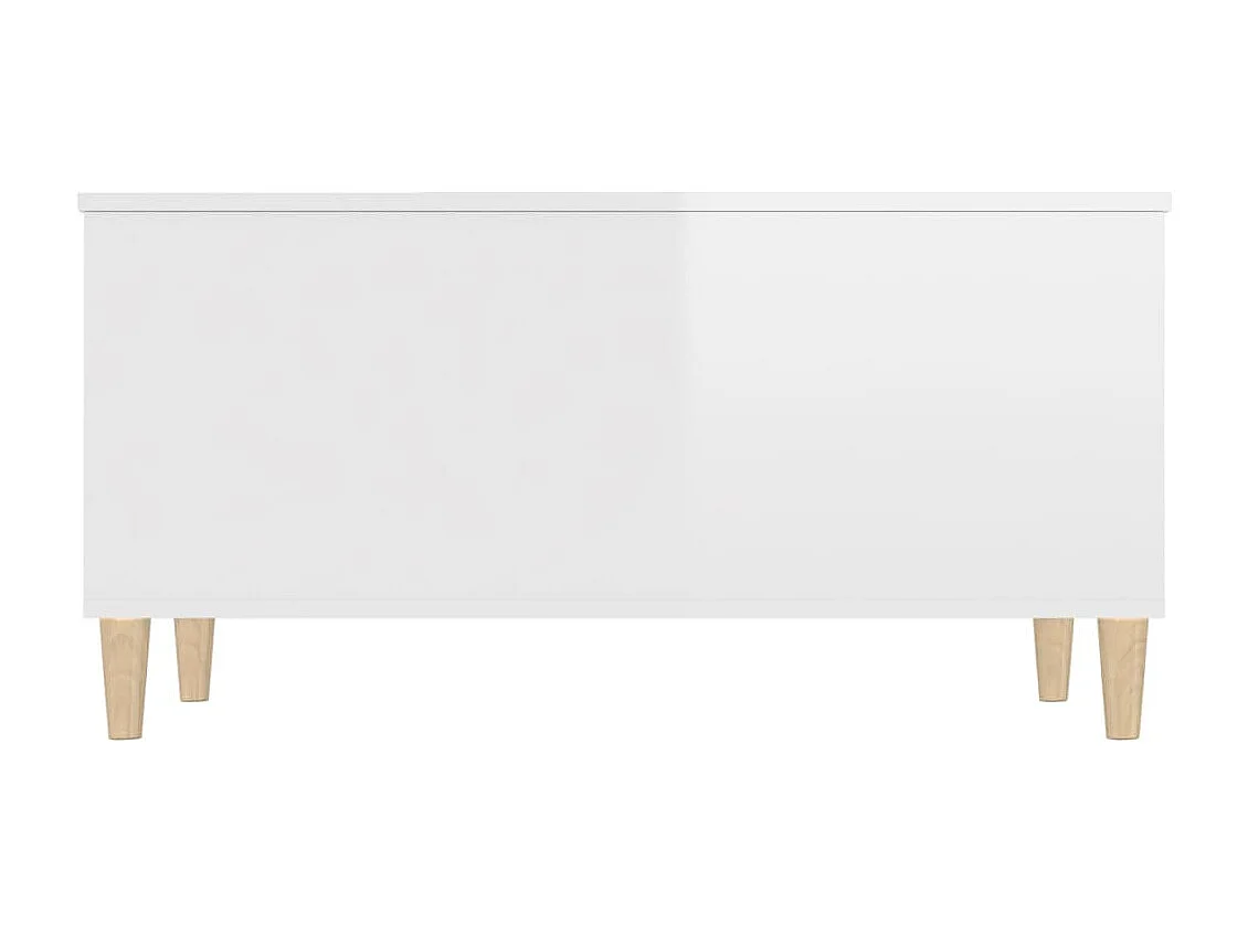 Table basse Blanc brillant 90x44,5x45 Bois d'ingénierie