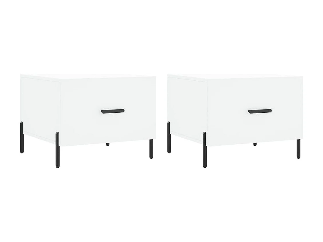 Tables basses 2 pcs blanc 50x50x40 bois d'ingénierie