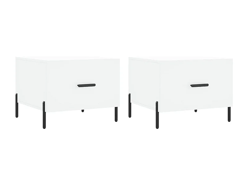 Tables basses 2 pcs blanc 50x50x40 bois d'ingénierie