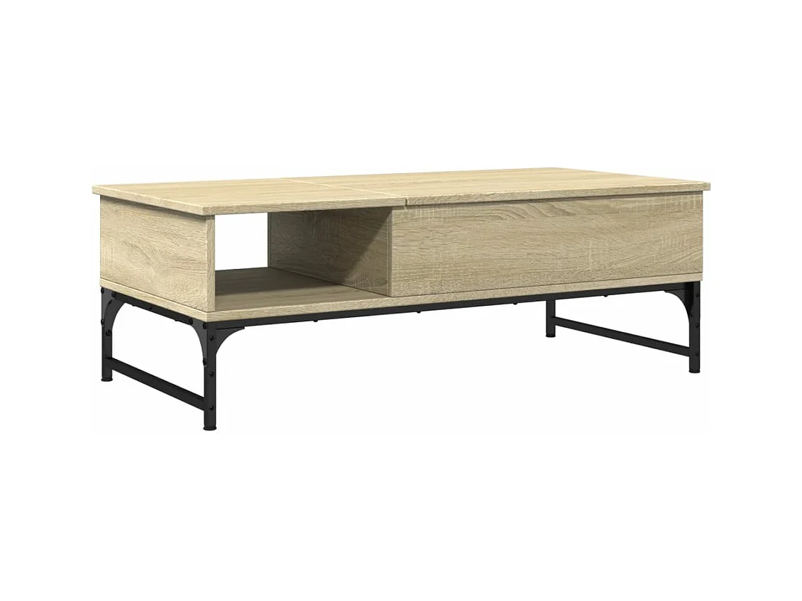 Table basse chêne sonoma 100x50x35 bois d'ingénierie et métal