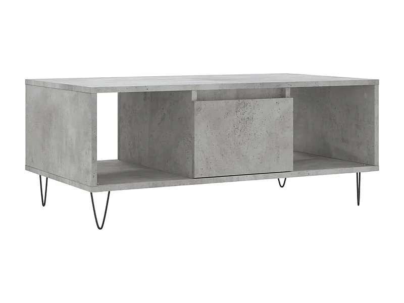 Table basse Gris béton 90x50x36,5 Bois d'ingénierie