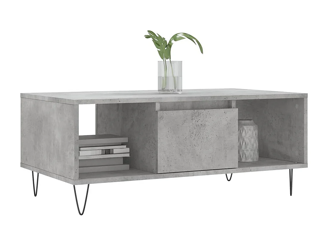 Table basse Gris béton 90x50x36,5 Bois d'ingénierie
