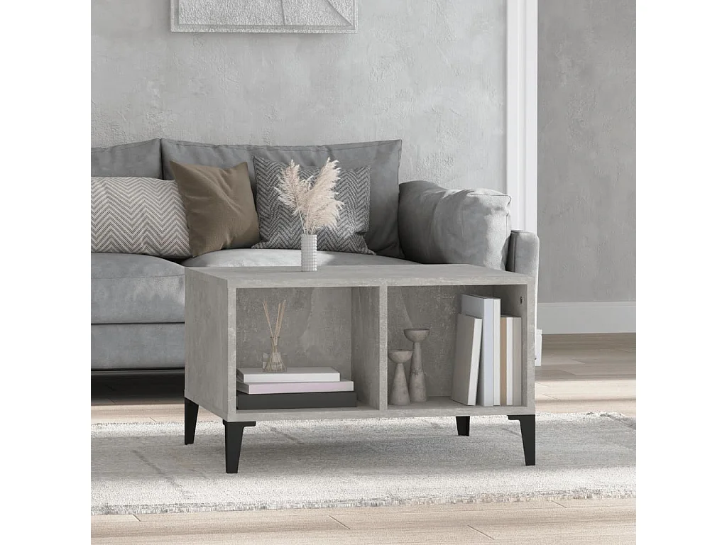 Table basse Gris béton 60x50x36,5 Bois d'ingénierie