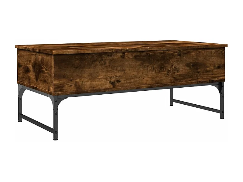 Table basse chêne fumé 100x50x40 bois d'ingénierie et métal