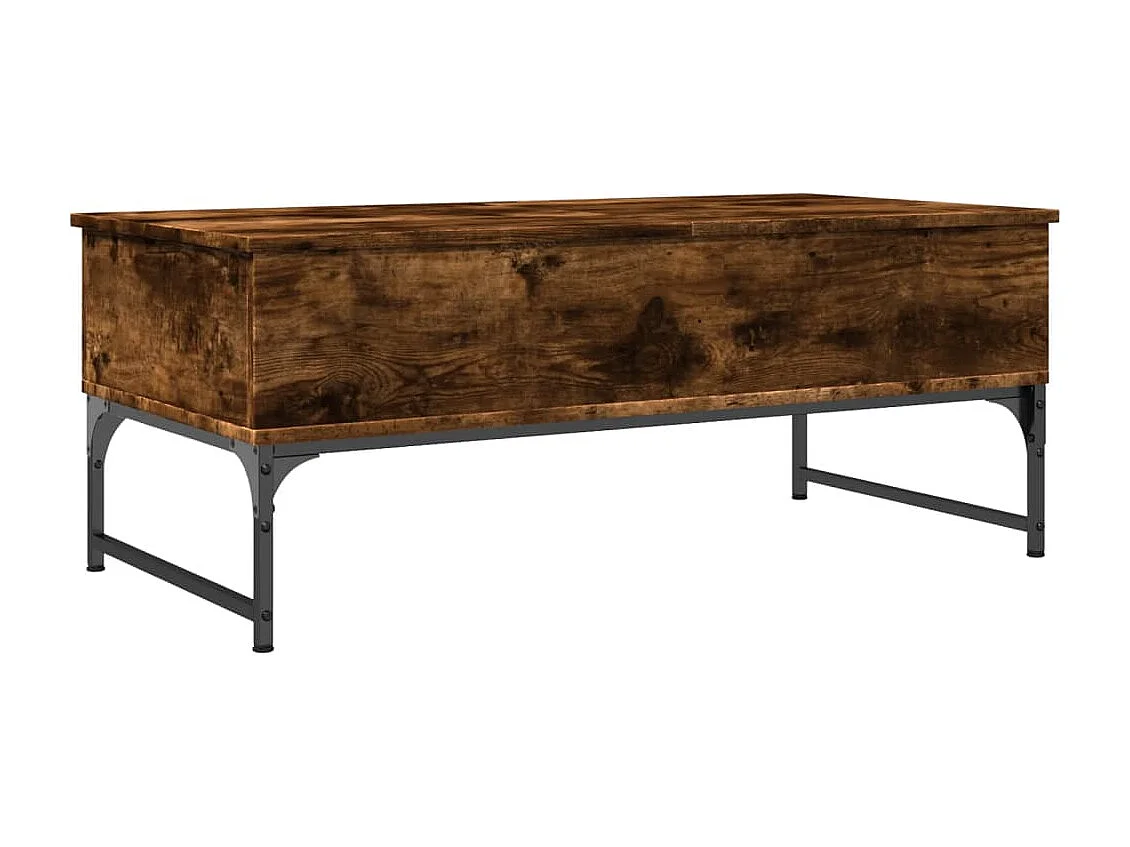 Table basse chêne fumé 100x50x40 bois d'ingénierie et métal
