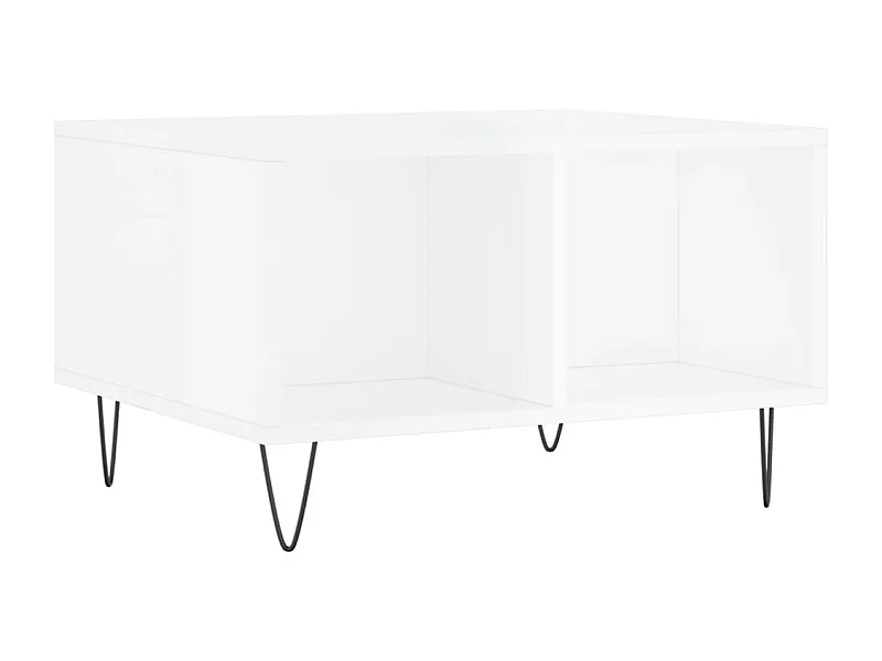 Table basse Blanc brillant 60x50x36,5 Bois d'ingénierie