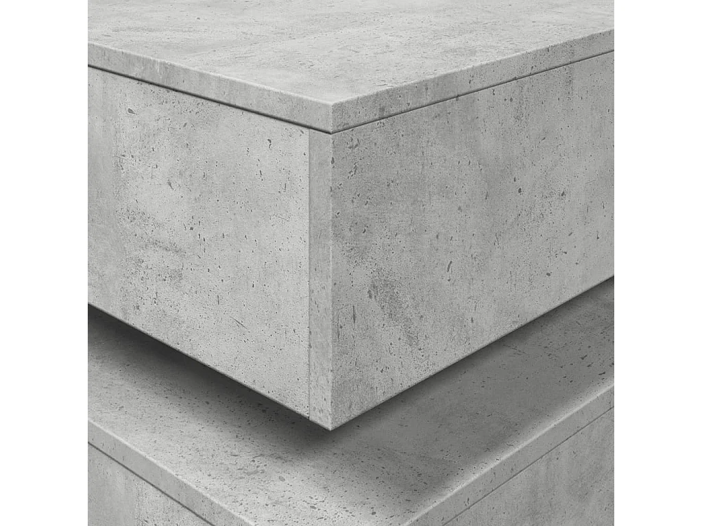 Table basse avec lumières LED gris béton 50x50x40