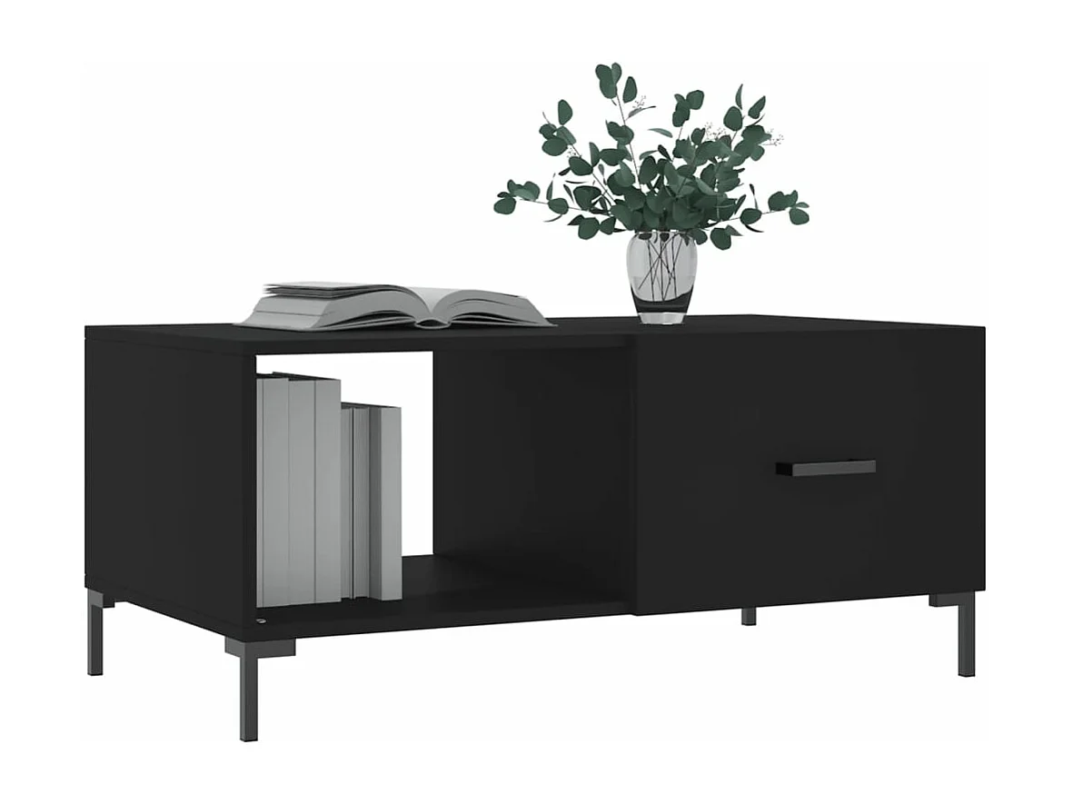 Table basse noir 90x50x40 bois d'ingénierie