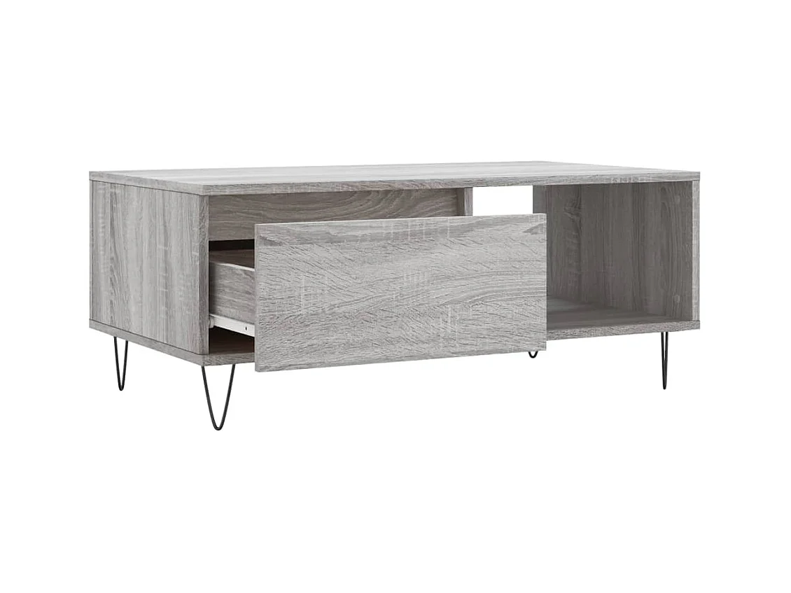 Table basse Sonoma gris 90x50x36,5 Bois d'ingénierie