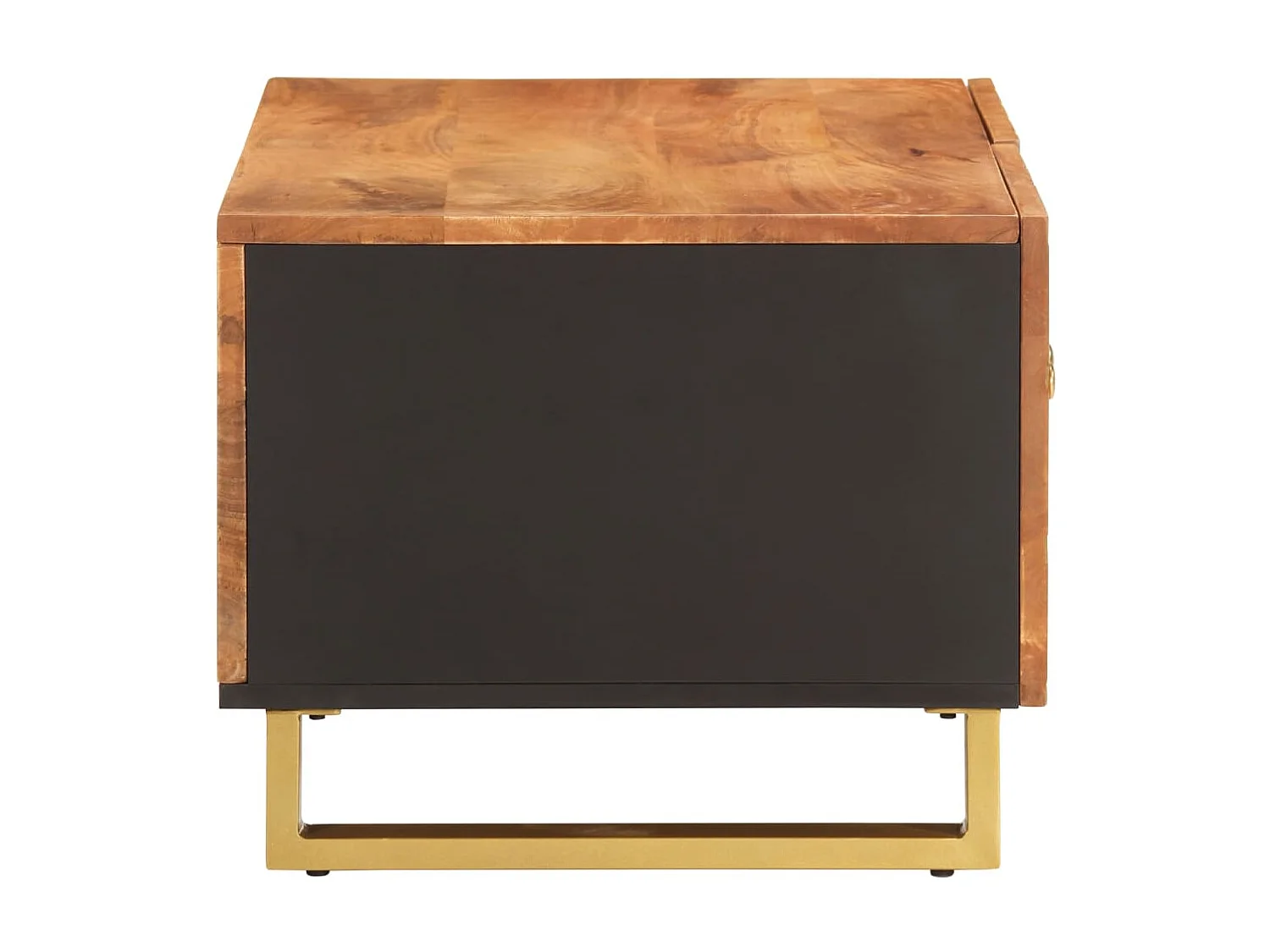 Table basse marron et noir 80x50x40 bois de massif manguier