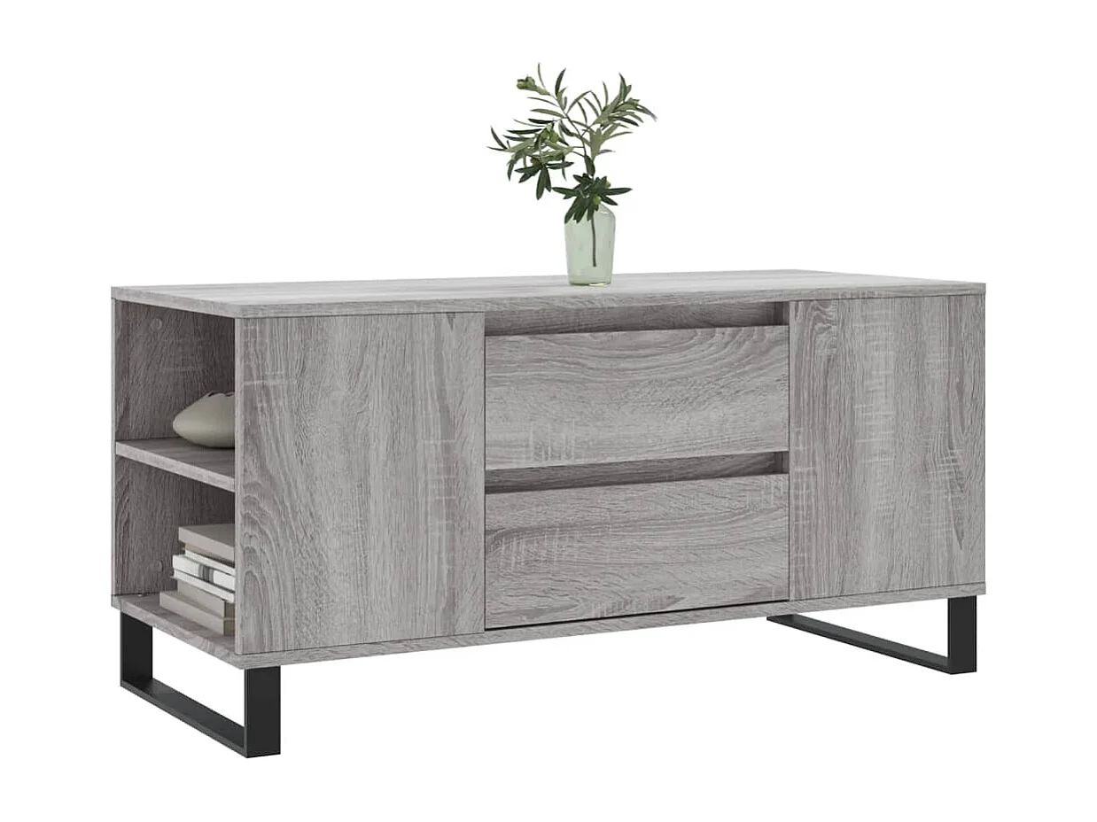 Table basse sonoma gris 102x44,5x50 bois d'ingénierie