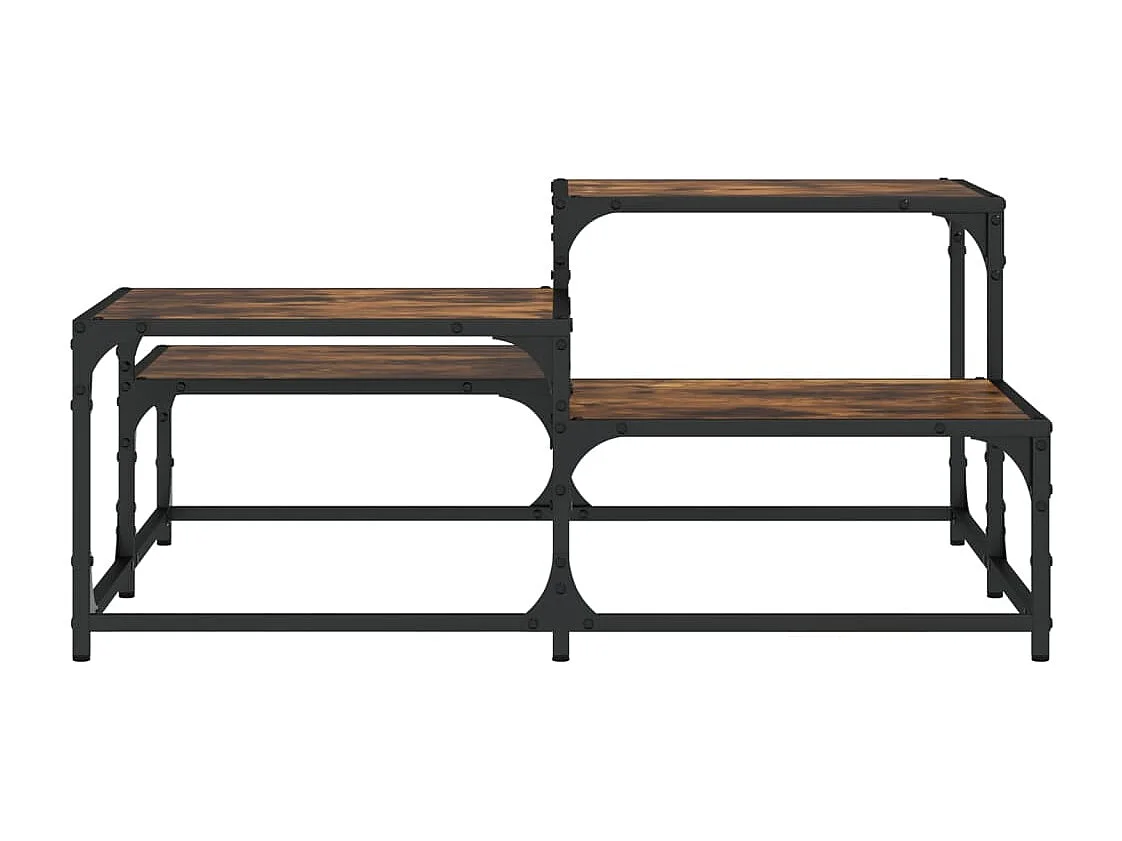 Table basse chêne fumé 87,5x87,5x40 bois d'ingénierie