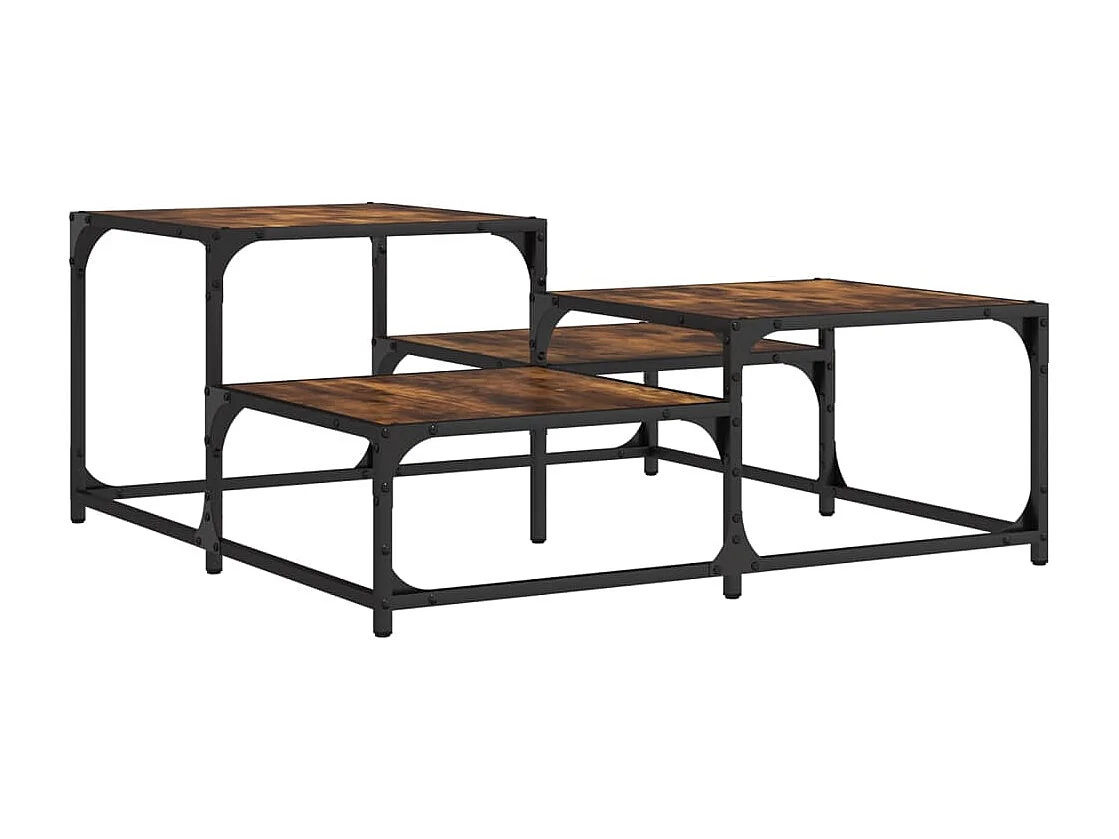 Table basse chêne fumé 87,5x87,5x40 bois d'ingénierie