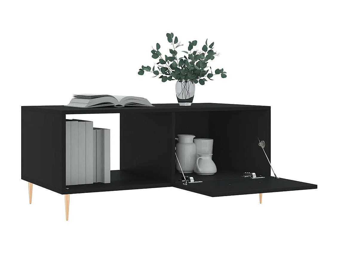 Table basse noir 90x50x40 bois d'ingénierie