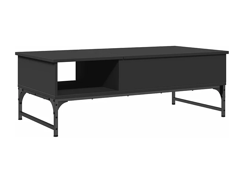Table basse noir 100x50x35 bois d'ingénierie et métal