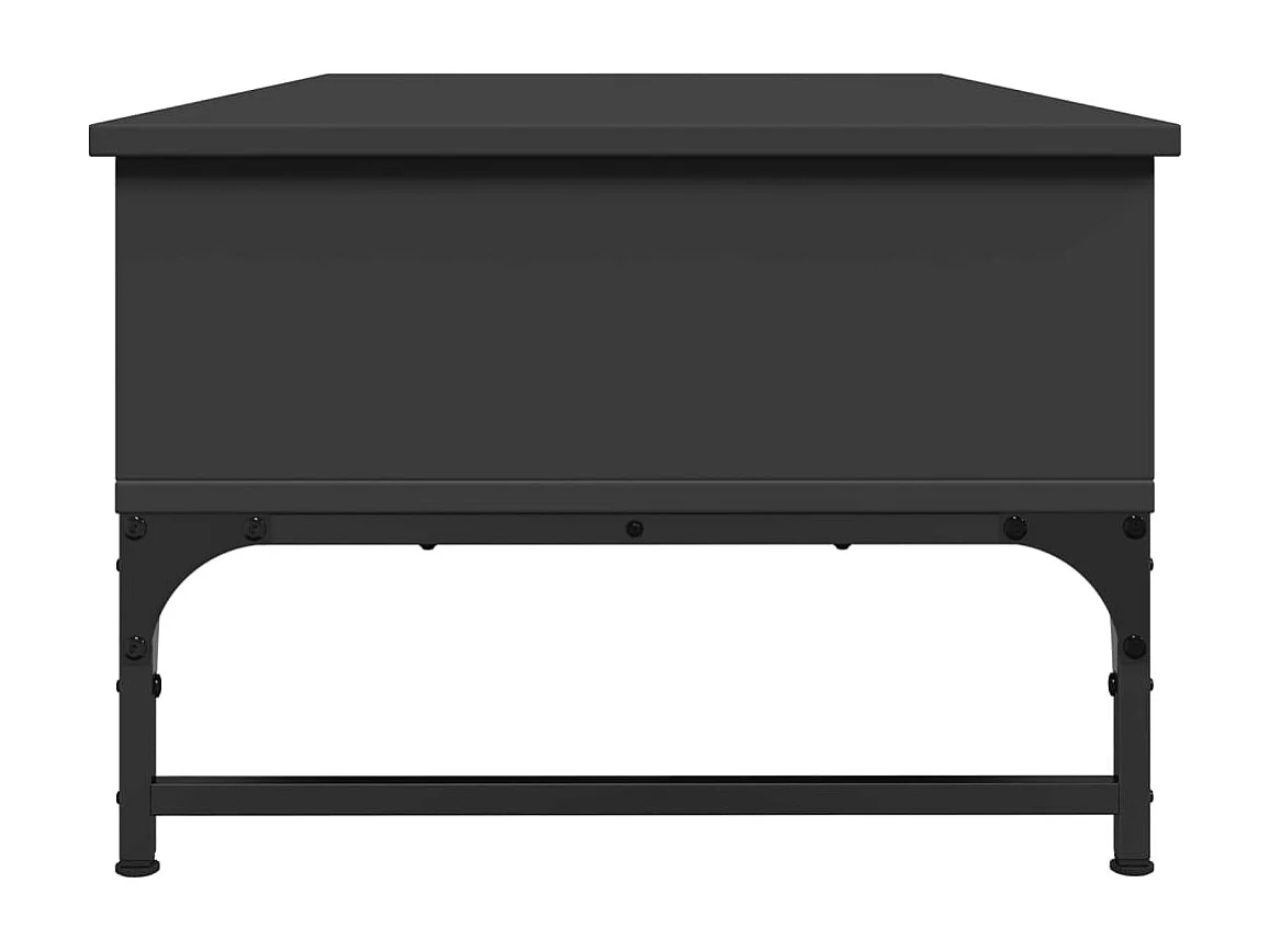 Table basse noir 100x50x35 bois d'ingénierie et métal