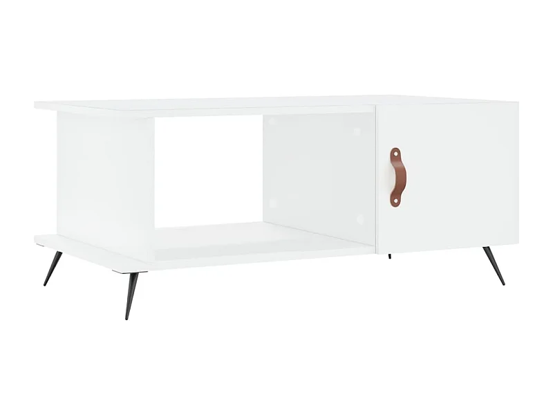 Table basse blanc 90x50x40 bois d'ingénierie