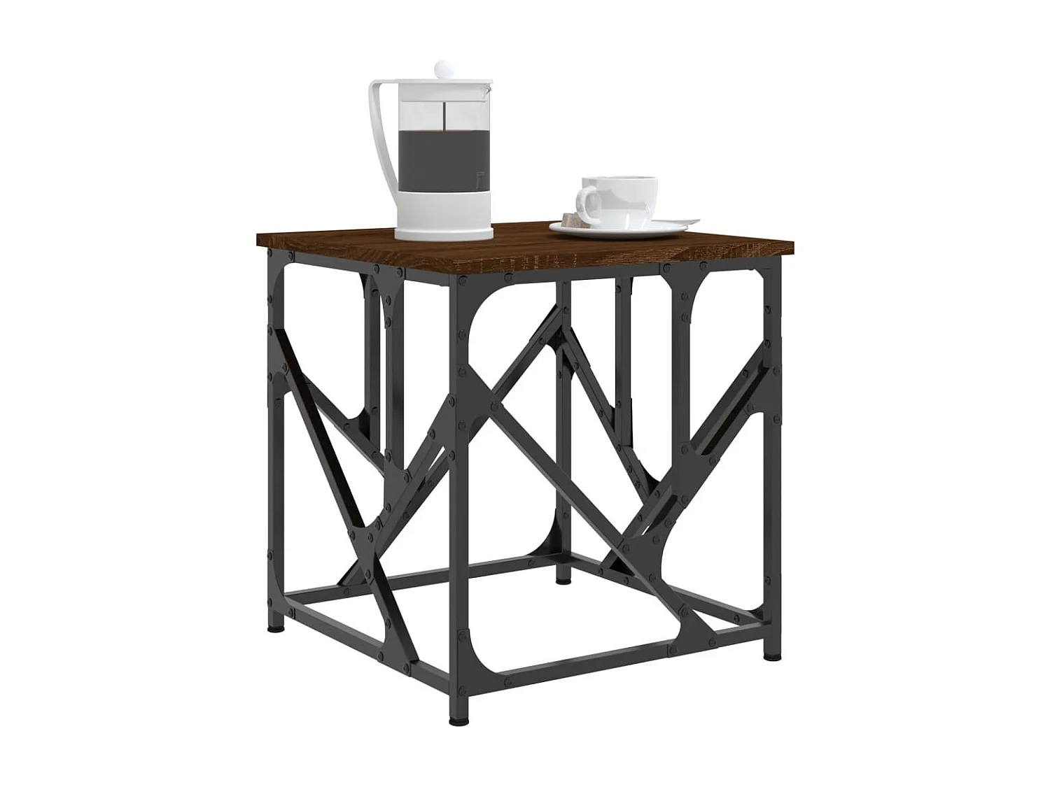 Table basse chêne marron 45x45x47,5 bois d'ingénierie