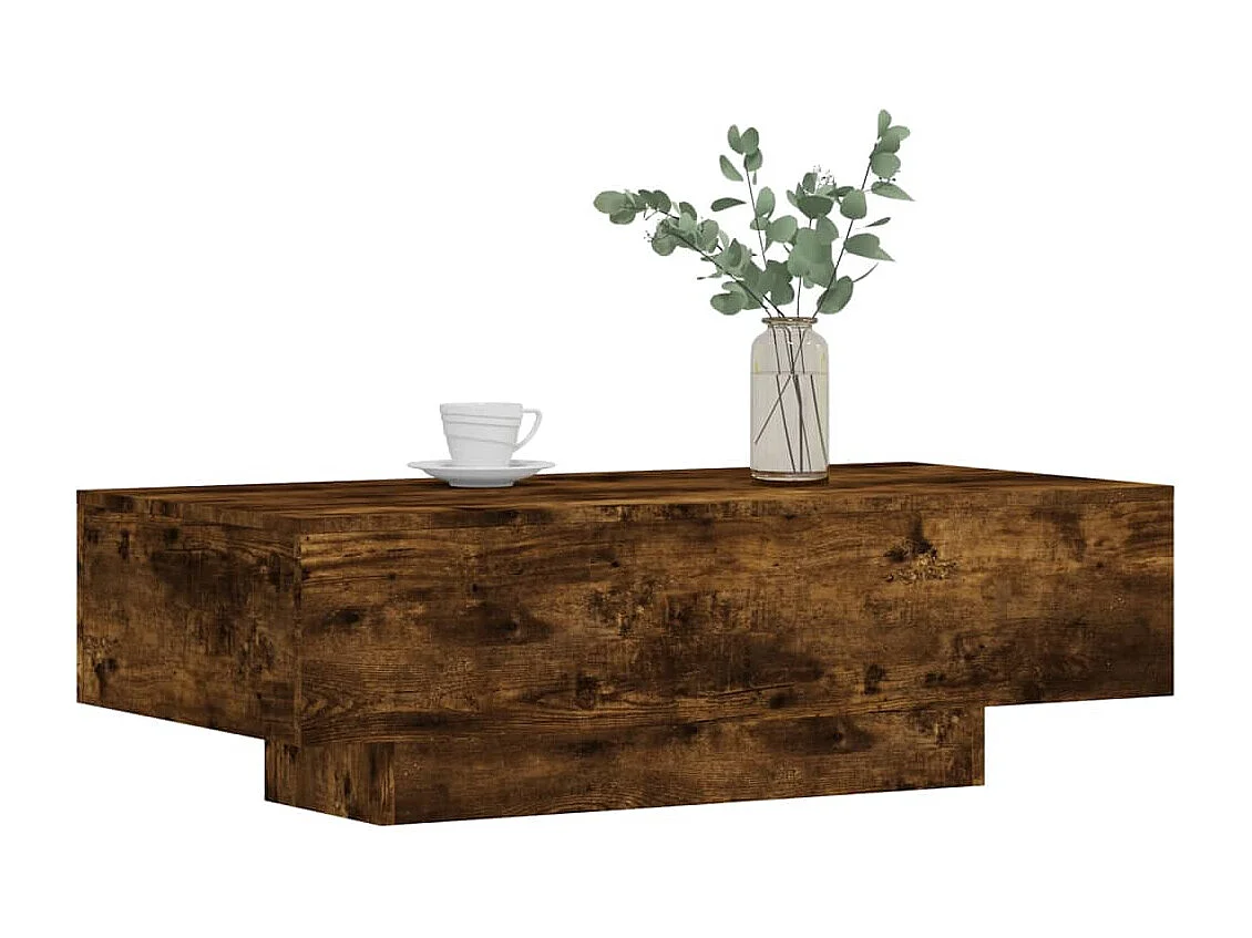 Table basse chêne fumé 100x49,5x31 bois d'ingénierie
