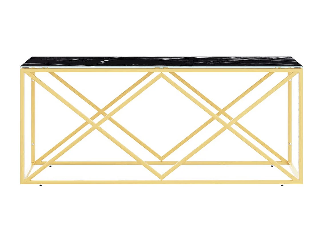 Table basse 110x45x45 acier inoxydable et verre