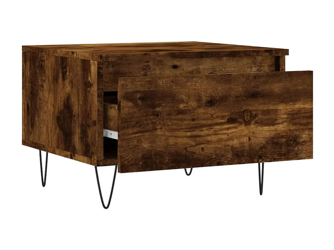 Tables basses 2 pcs chêne fumé 50x46x35 bois d'ingénierie