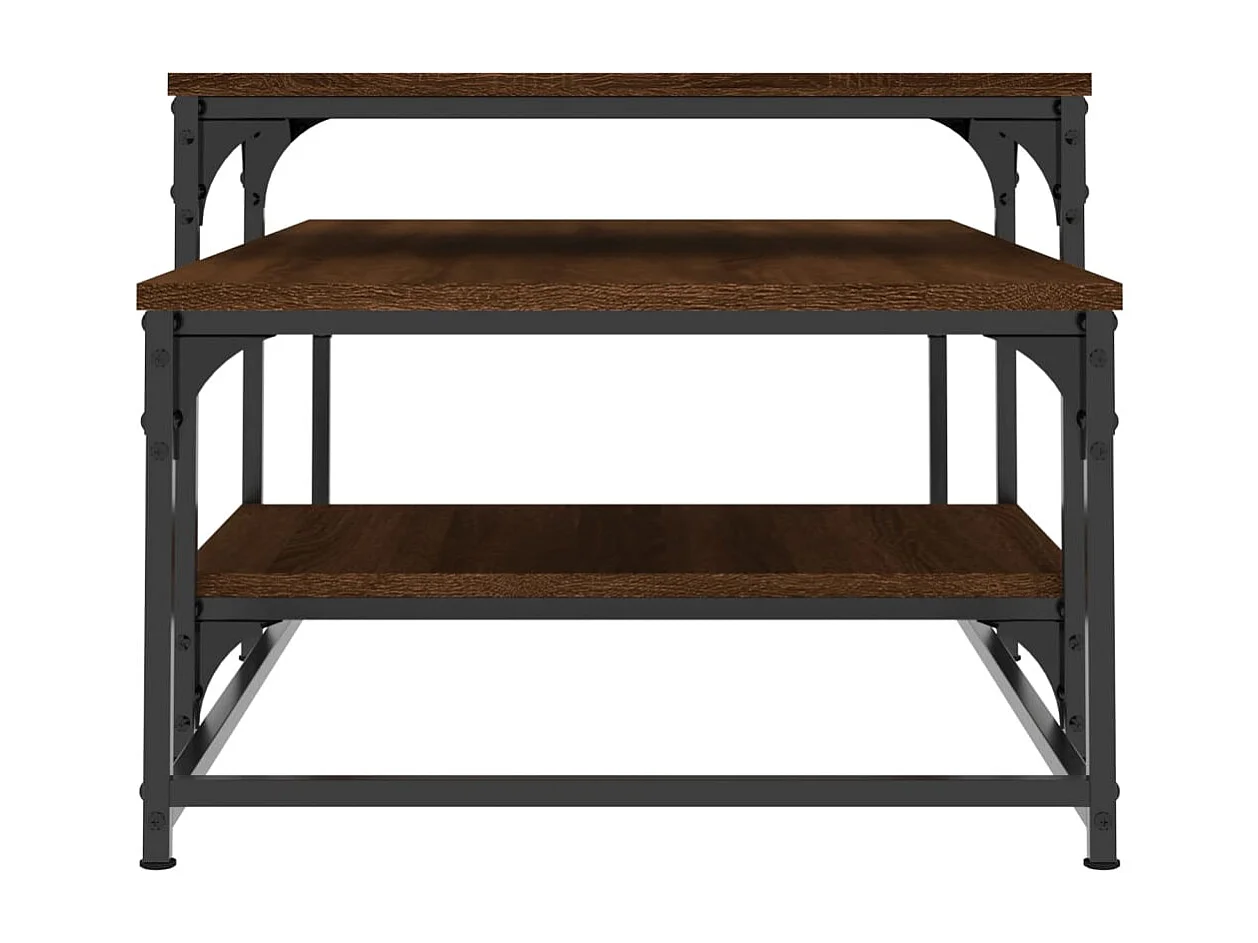 Table basse chêne marron 102x60x45 bois d'ingénierie