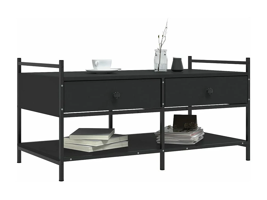 Table basse noir 99x50x50 bois d'ingénierie