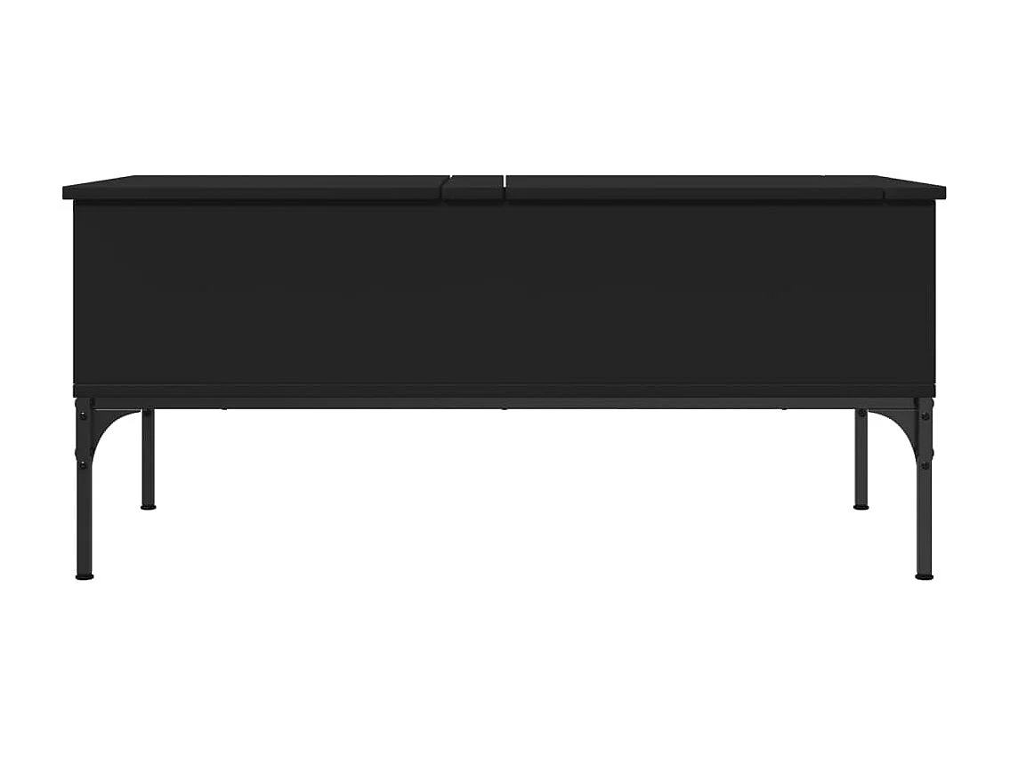Table basse noir 100x50x45 bois d'ingénierie et métal
