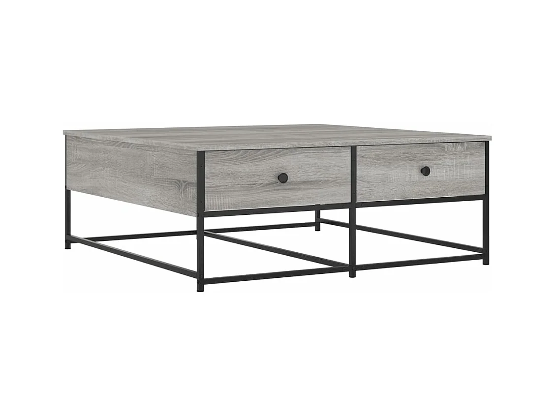 Table basse sonoma gris 100x99x40 bois d'ingénierie