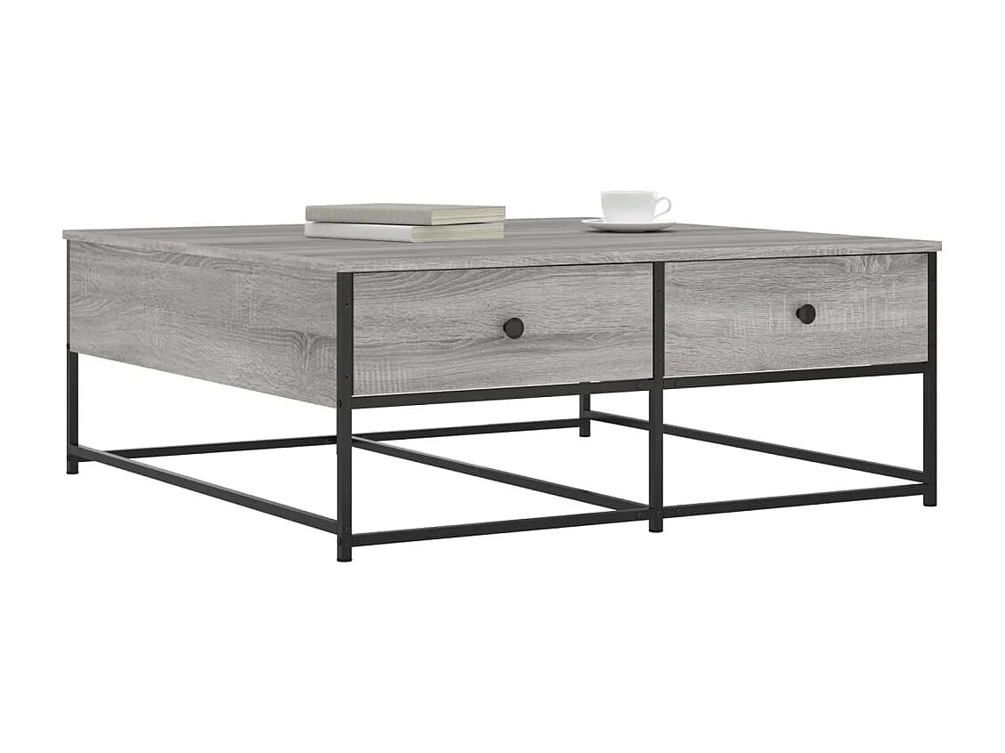Table basse sonoma gris 100x99x40 bois d'ingénierie