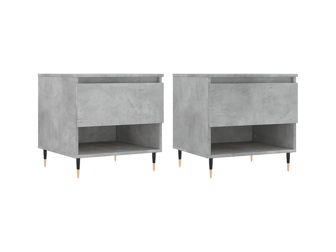 Tables basses 2 pcs gris béton 50x46x50 bois d'ingénierie