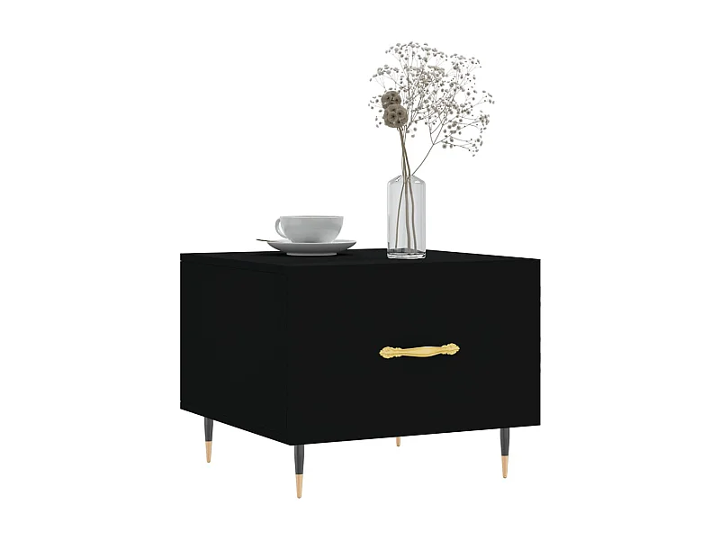 Tables basses 2 pcs noir 50x50x40 bois d'ingénierie